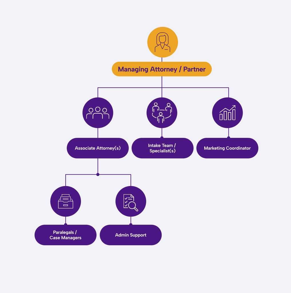 personal injury law firm org chart - Boutique Firm